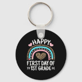 Porte-clés Joyeux premier jour de 1ère année Leopard Rainbow (Verso)