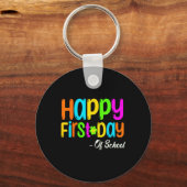 Porte-clés Joyeux Premier Jour D'Enseignant À L'École S (Verso)