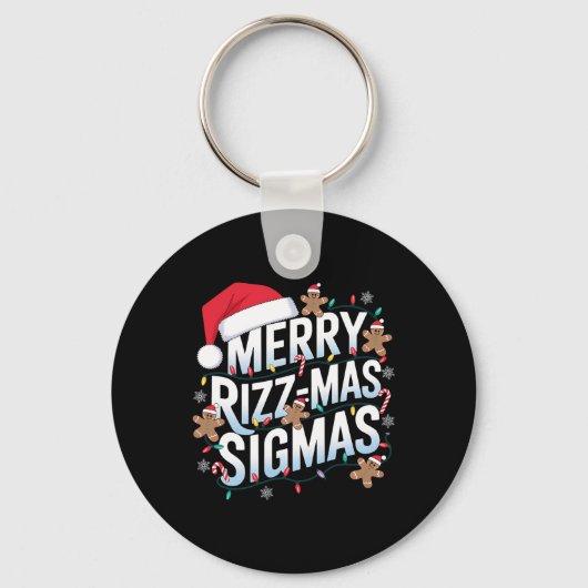 Porte-clés Joyeux Rizz Mas Sigmas Funny Alpha Noël Père Noël (Recto)