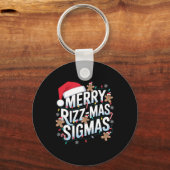 Porte-clés Joyeux Rizz Mas Sigmas Funny Alpha Noël Père Noël (Recto)