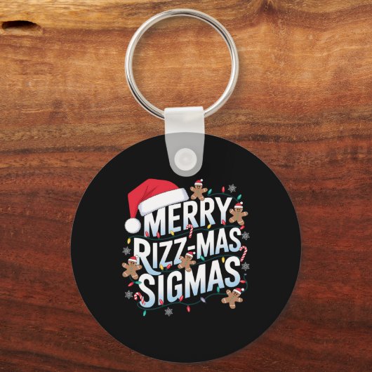Porte-clés Joyeux Rizz Mas Sigmas Funny Alpha Noël Père Noël (Recto)