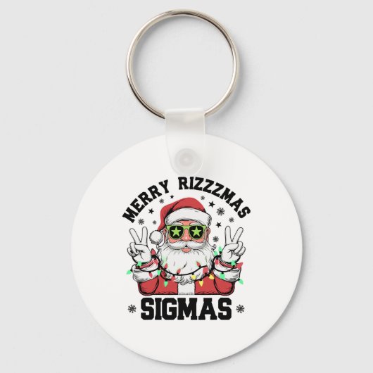 Porte-clés Joyeux Rizz Mas Sigmas Funny Père Noël (Recto)