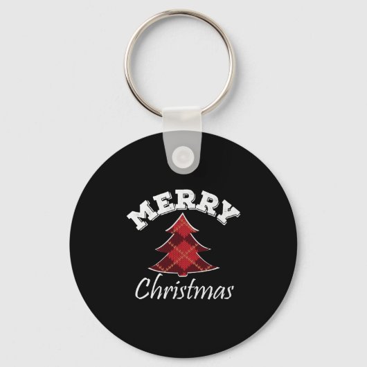 Porte-clés Joyeux sapin plaid de Noël (Recto)