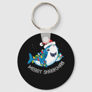 Porte-clés Joyeux Sharkmas Père Noël Cadeau de Noël Sharkm