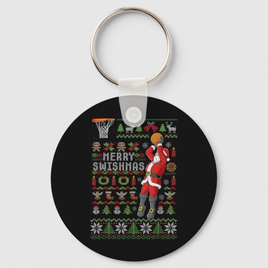 Porte-clés Joyeux Swishmas vilain pull de Noël squelette Xmas (Recto)