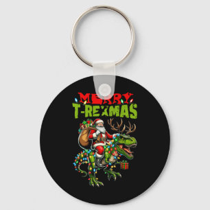Porte-clés Joyeux T-rexmas Noël Noël Noël T Rex Dinosaur Amou
