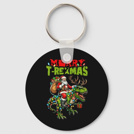 Porte-clés Joyeux T-rexmas Noël Noël Noël T Rex Dinosaur Amou (Recto)