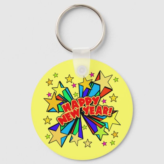 Porte-clés Joyeux T-shirts du Nouvel An, Steins de bière, Fêt (Recto)