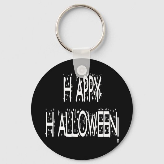Porte-clés Joyeux texte d'Halloween (Recto)