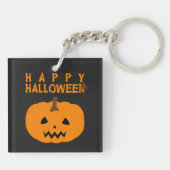 Porte-clés Joyeux texte et Citrouille d'Halloween en Porte -  (Dos)