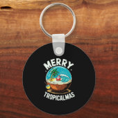 Porte-clés Joyeux Tropicalmas Surf Père Noël Snow Globe noix (Recto)