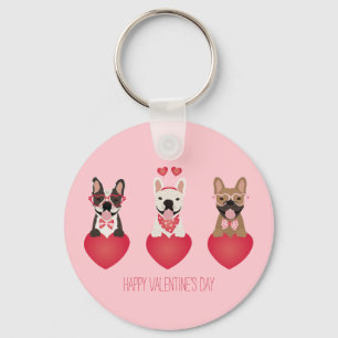 Porte-clés Joyeux Valentines Day Bulldogs français