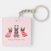 Porte-clés Joyeux Valentines Day Bulldogs français (Dos)