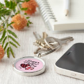 Porte-clés Joyeux Valentines Jour léopard Plaid Coeur d'amour (Côté)