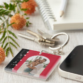 Porte-clés Joyeux Valentines jour moderne simple photo romant (Devant Droit)