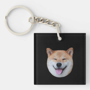 Porte-clés Joyeux visage de shiba inu Sourire cadeau de chi