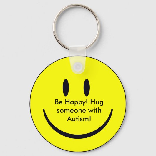 Porte-clés Joyeux Visage, Sois Heureux ! Embrassez quelqu'un  (Recto)