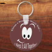 Porte-clés Joyeux visage souriant Gardez tout ensemble calme (Recto)