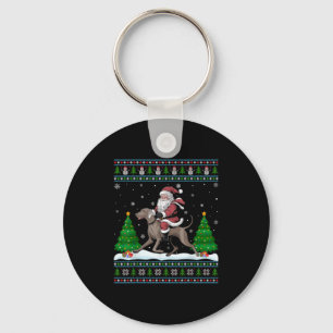 Porte-clés Joyeux Xmas Tree Père Noël équitation Weimaraner C