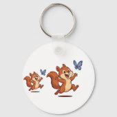 Porte-clés Joyful Chase – Happy Squirrel & Butterfly (Recto)