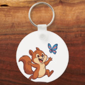 Porte-clés Joyful Chase – Happy Squirrel & Butterfly (Verso)