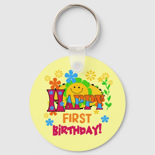 Porte-clés Joyful First Birthday T-shirts et cadeaux (Recto)
