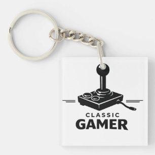 Porte-clés joystick rétro de joueur classique