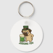 Porte-clés Judgy Funny Pug St.Patrick's Day (Verso)