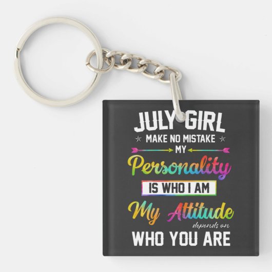 Porte-clés Juillet fille ne se trompe pas (Devant)