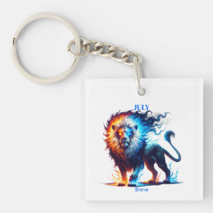 Porte-clés Juillet Mois de naissance Esprit animal Lion cadea