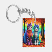 Porte-clés Jumeaux de chats Art numérique-56467 (Devant gauche)