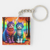 Porte-clés Jumeaux de chats Art numérique-56467 (Dos)