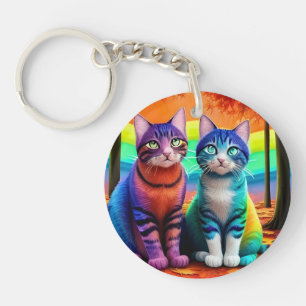 Porte-clés Jumeaux de chats Art numérique-56467