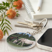 Porte-clés Jument et poulain arabes 2 (Devant droit)