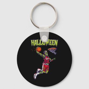 Porte-clés Jump Zombie Basketball Dunk Joueur Halloween Pumpk