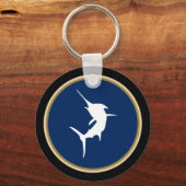 Porte-clés Jumping Marlin sur le bleu foncé (Recto)