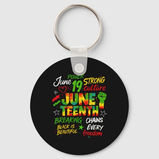 Porte-clés Juneteenth afro-américain Juneteenth 1865 Liberté (Recto)