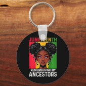 Porte-clés Juneteenth Black Pride Femme Se Souvenant De Mes A (Recto)