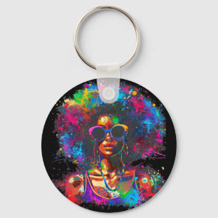 Porte-clés Juneteenth Femmes Noires Reine Afro Africaine Méla