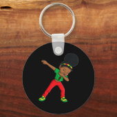 Porte-clés Junetten Dabbing Black Princess Cute Brown Skin (Verso)