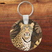 Porte-clés Jungle Bohème Léopard Doré Faune  (Verso)
