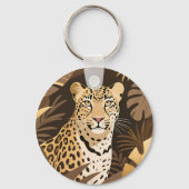 Porte-clés Jungle Bohème Léopard Doré Faune  (Verso)