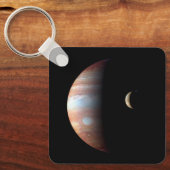 Porte-clés Jupiter Géant Gaz Planète & Io Galilée Lune (Recto)