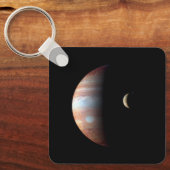 Porte-clés Jupiter Géant Gaz Planète & Io Galilée Lune (Recto)