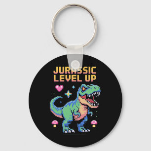 Porte-clés Juric Level Up Pixel Dinosaur Retro Gamer 1 