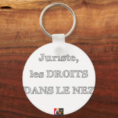 Porte-clés Juriste, les DROITS DANS LE NEZ - Jeux de Mots (Recto)