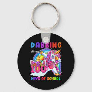 Porte-clés Jusqu'À 100 Jours De L'École Dabbing Unicorn Cadea