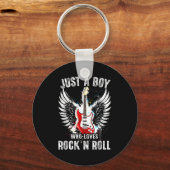 Porte-clés Just A Boy Who Loves Rock And Roll Rock Band Guita (Recto)