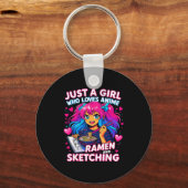 Porte-clés Just A Girl Who Loves Anime Ramen And Sketching  (Recto)