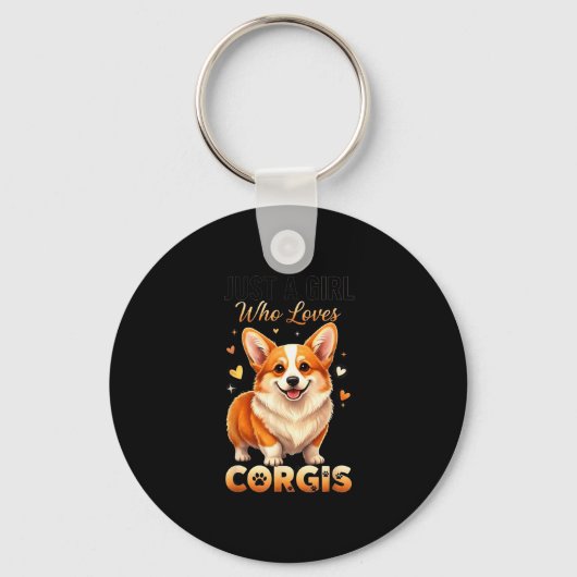 Porte-clés Just A Girl Who Loves Corgis  (Recto)